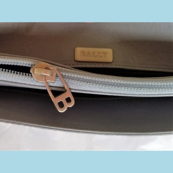 BALLY Blue Gray Soft Leather Clutch Pouch Bag